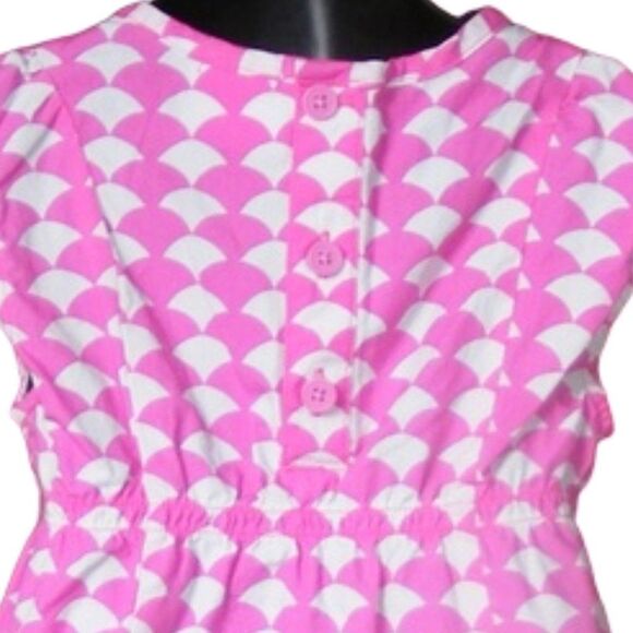 HANNA ANDERSSON Dress, 90/3T, Smock, Sleeveless, Pink/White, Scalloped print - Picture 4 of 10